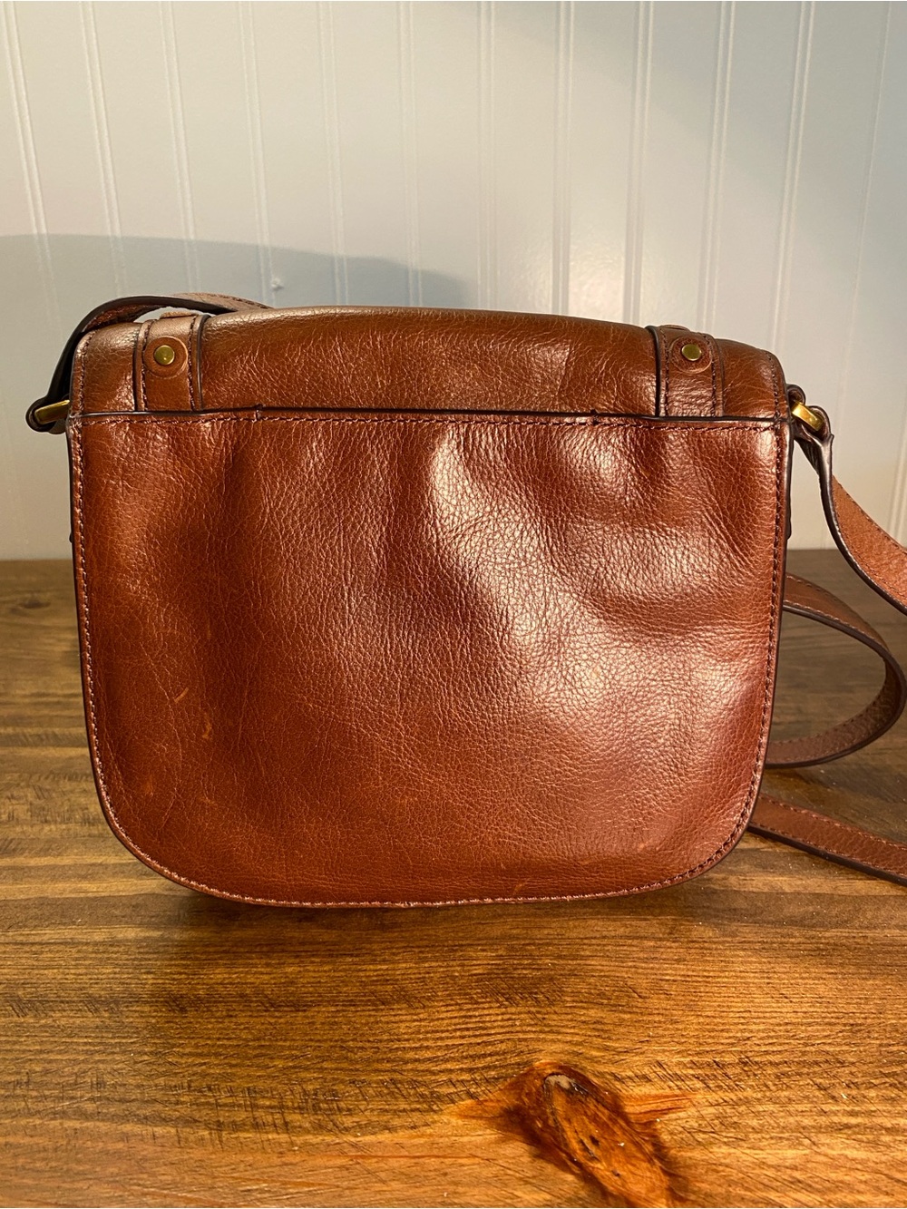 FOSSIL Women's Brown Leather Tassel Crossbody Bag | Western Bohemian Style - Picture 9 of 16